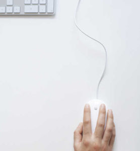 Marketing woman hand on mouse