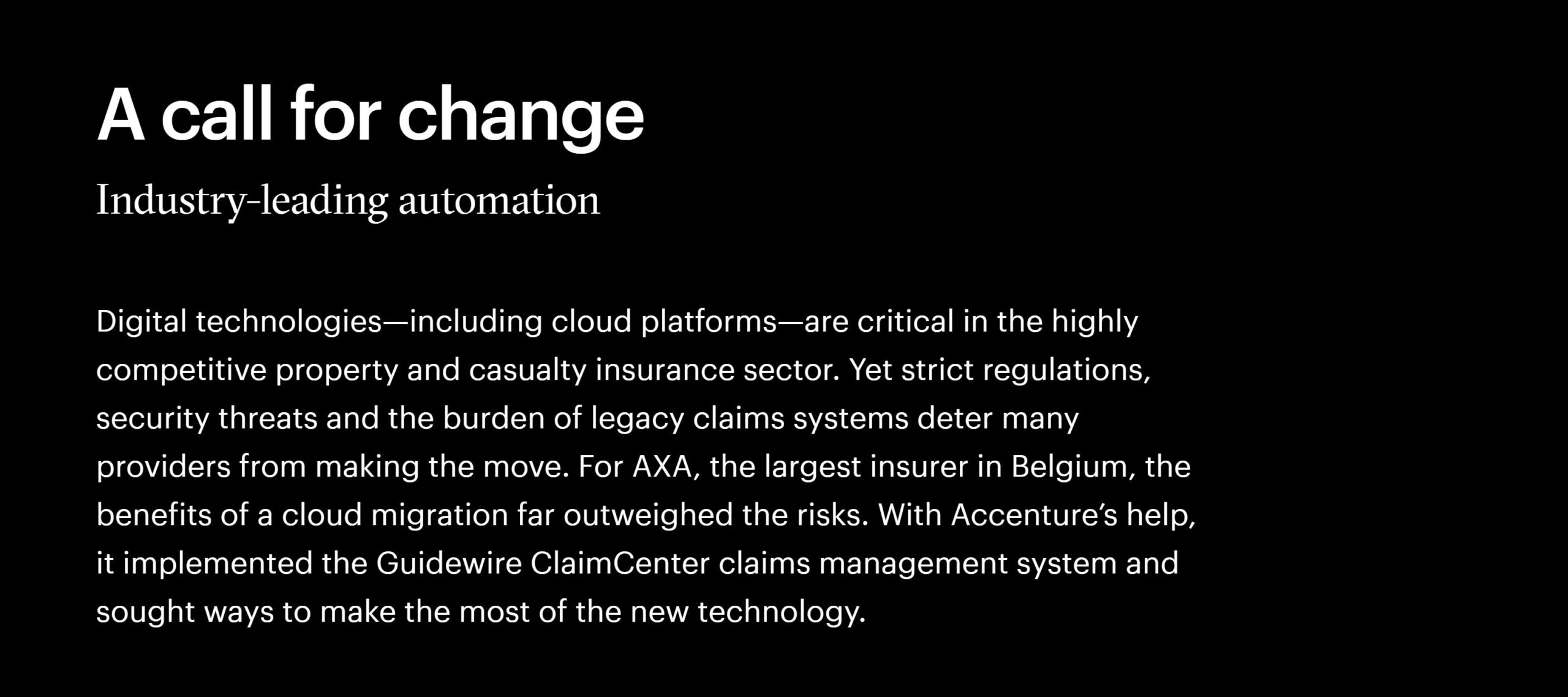 A screen capture from an Accenture case study shows the impact short paragraphs make.