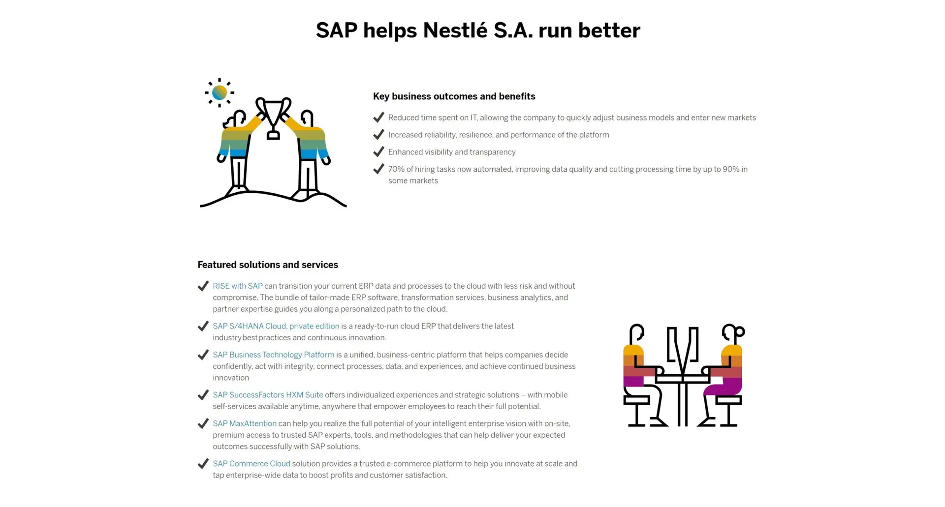 A screen capture from an SAP case study demonstrates how a long list of links gets lost at the bottom.