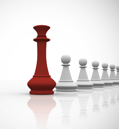 Red chess piece representing B2B content strategy