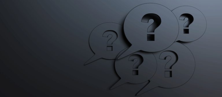 A graphic with question marks represents the questions that will shape B2B content marketing in 2026.