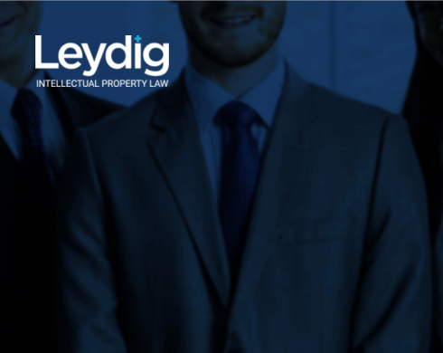 Snip of Leydig pitch book page with Leydig logo in the top left corner